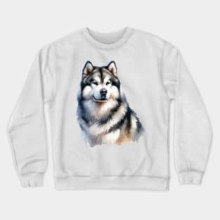 Watercolor Alaskan Malamute - Beautiful Dog Crewneck Sweatshirt